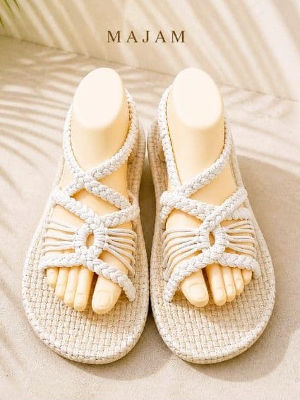画像1: 【２５・５ｃｍ〜２６ｃｍ】ソフトタイプ＊編み編み＊紐サンダル