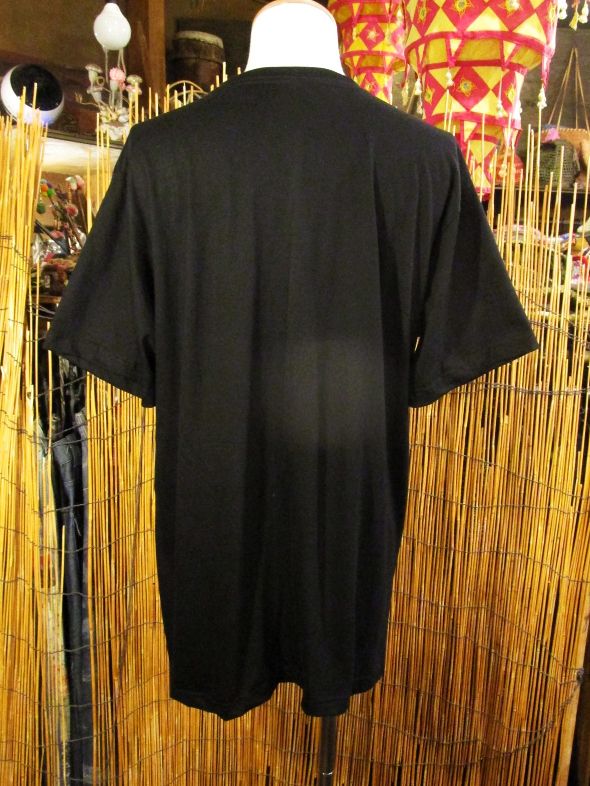 画像2: 黒色＊コットン素材＊抜染プリント＊ガネーシャ＊半袖＊Ｔシャツ＊ＸＬ
