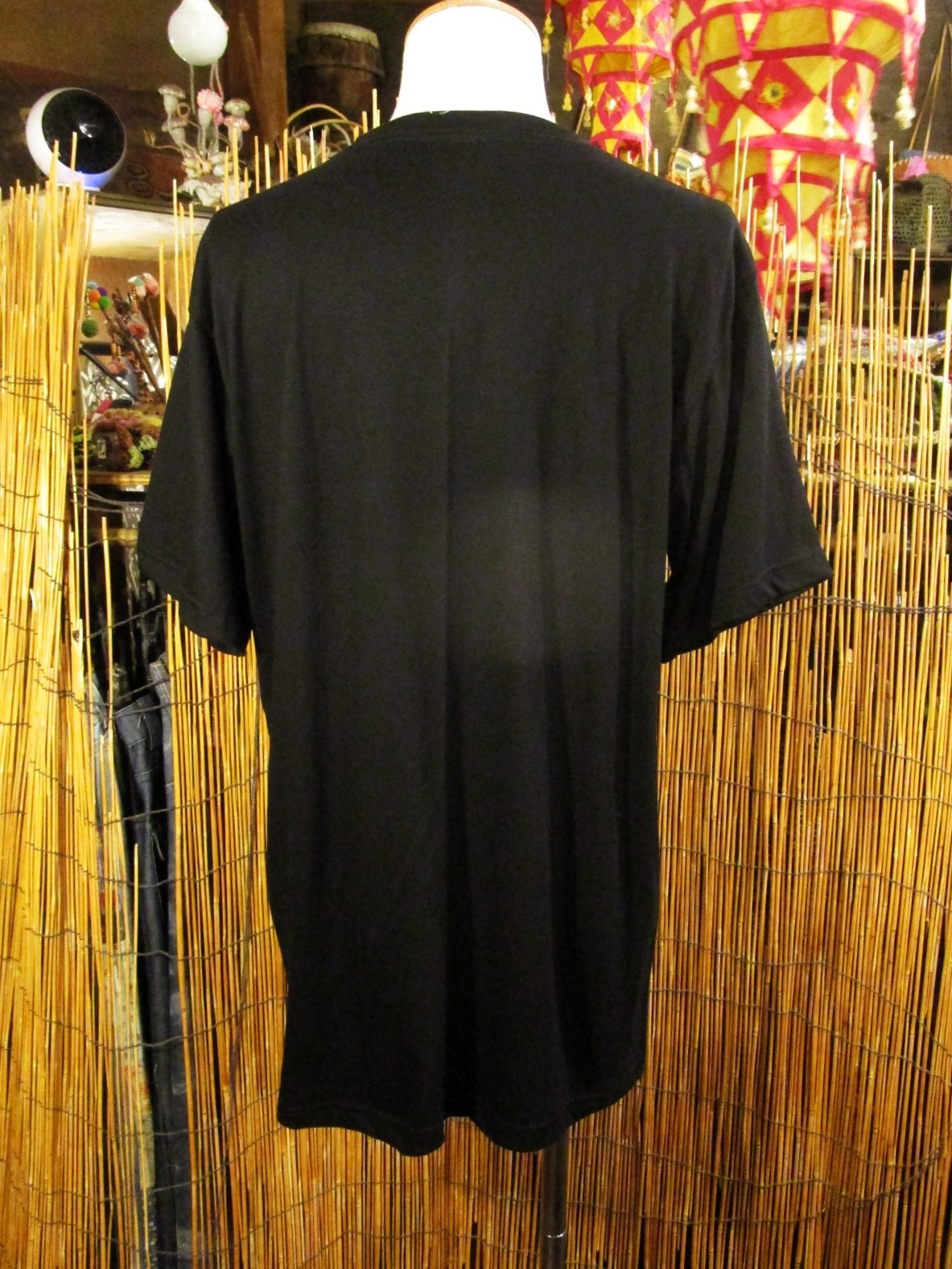 画像2: 黒色＊コットン素材＊抜染プリント＊ガネーシャ＊半袖＊Ｔシャツ＊ＸＬ