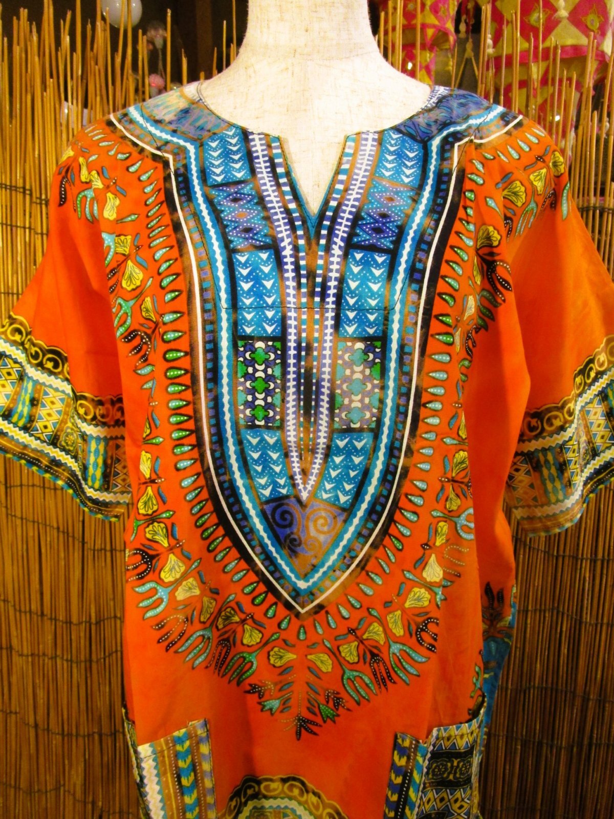 画像: 小さめサイズ＊タイダイ染め＊アフリカンプリント＊ダシキ＊ＤＡＳＨＩＫＩ＊Ｓ