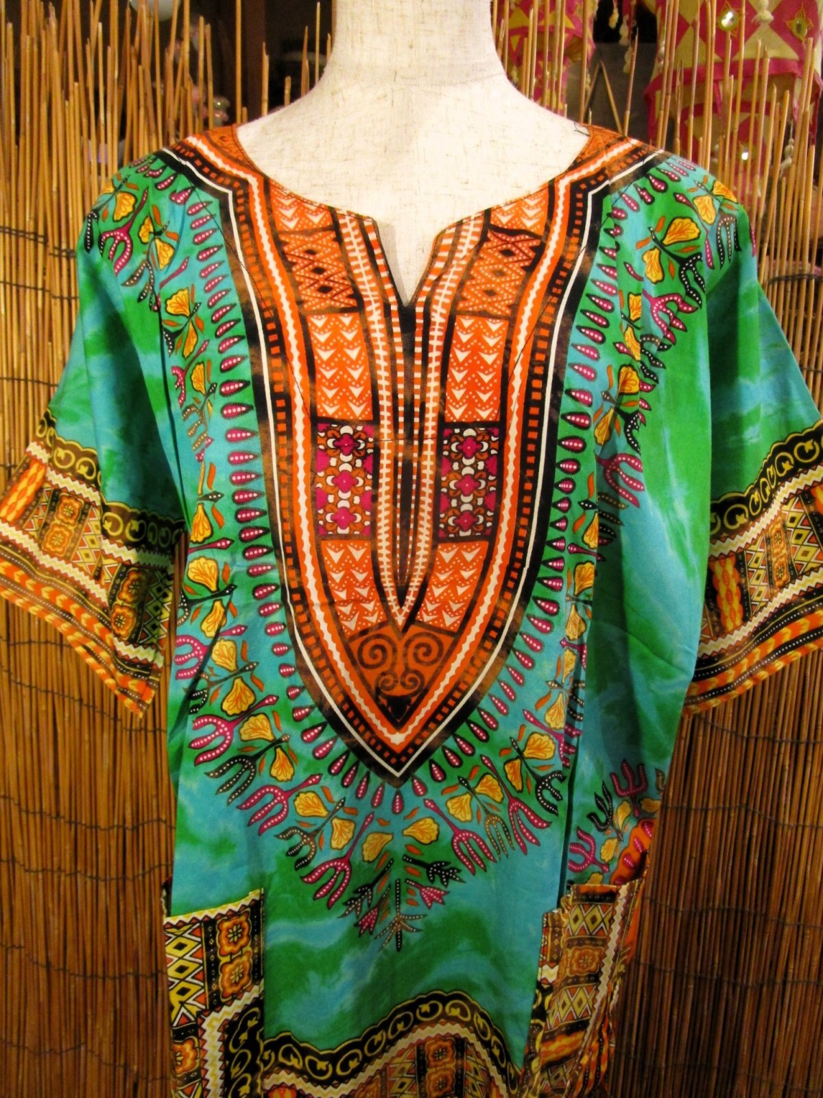 画像: タイダイ染め＊アフリカンプリント＊ダシキ＊ＤＡＳＨＩＫＩ＊Ｍ
