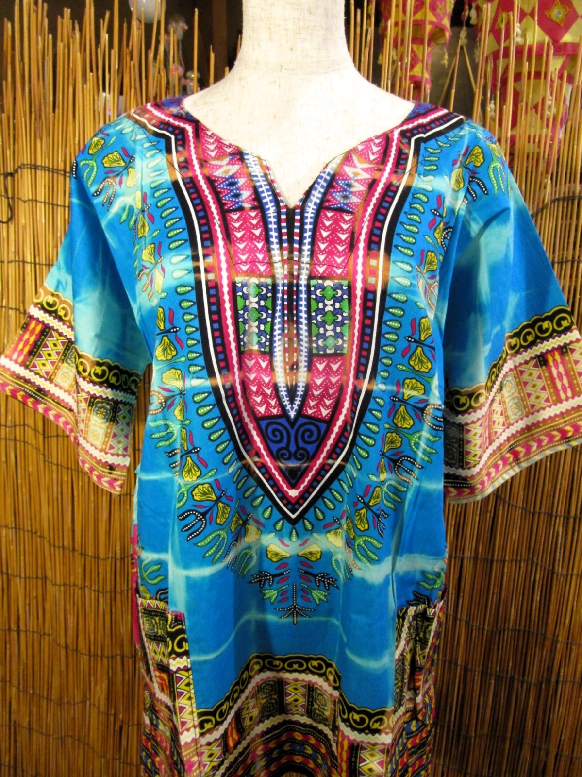 画像: タイダイ染め＊アフリカンプリント＊ダシキ＊ＤＡＳＨＩＫＩ＊Ｍ