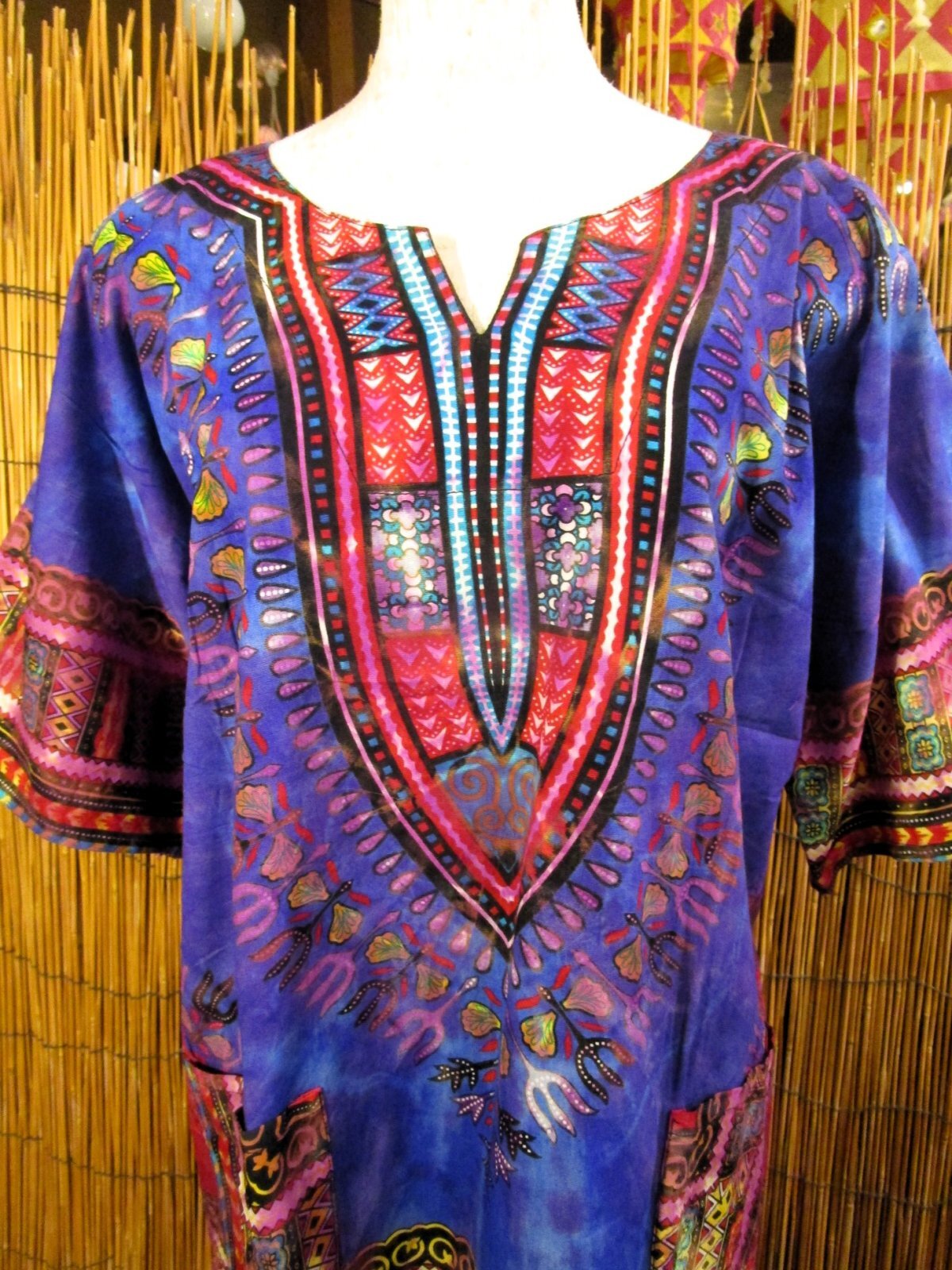 画像: タイダイ染め＊アフリカンプリント＊ダシキ＊ＤＡＳＨＩＫＩ＊Ｍ