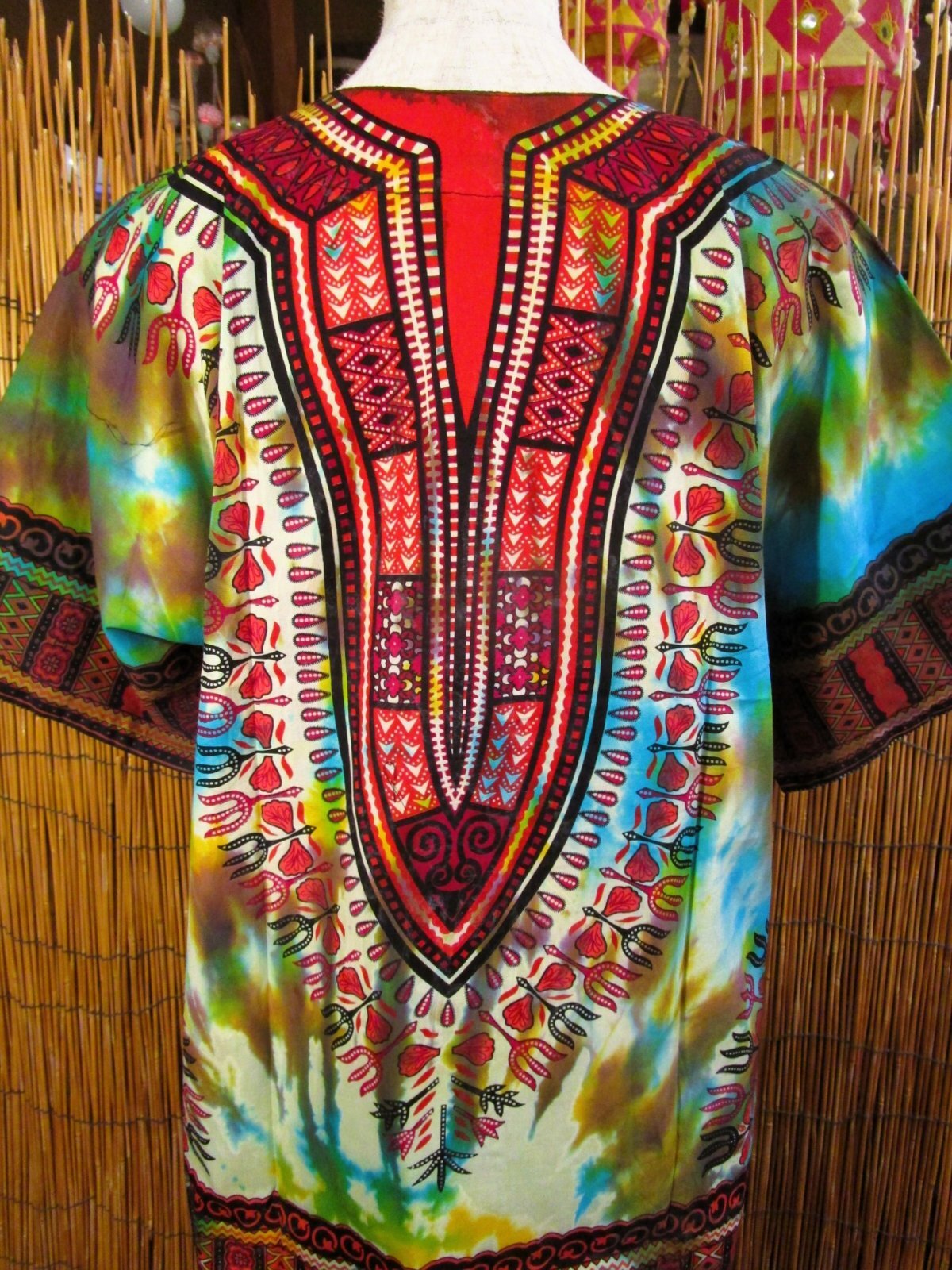 画像: 小さめサイズ＊タイダイ染め＊アフリカンプリント＊ダシキ＊ＤＡＳＨＩＫＩ＊Ｓ