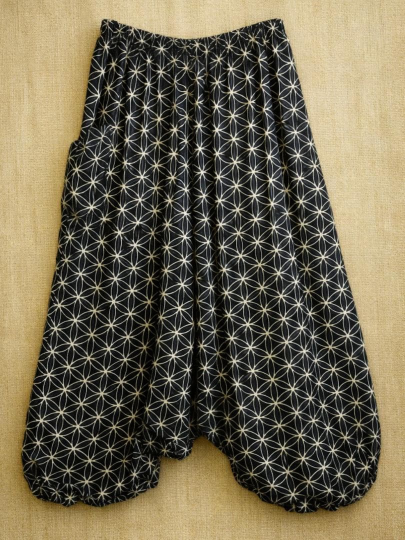 画像1: 和風プリント＊レーヨン素材＊ふんわり＊サルエルパンツ