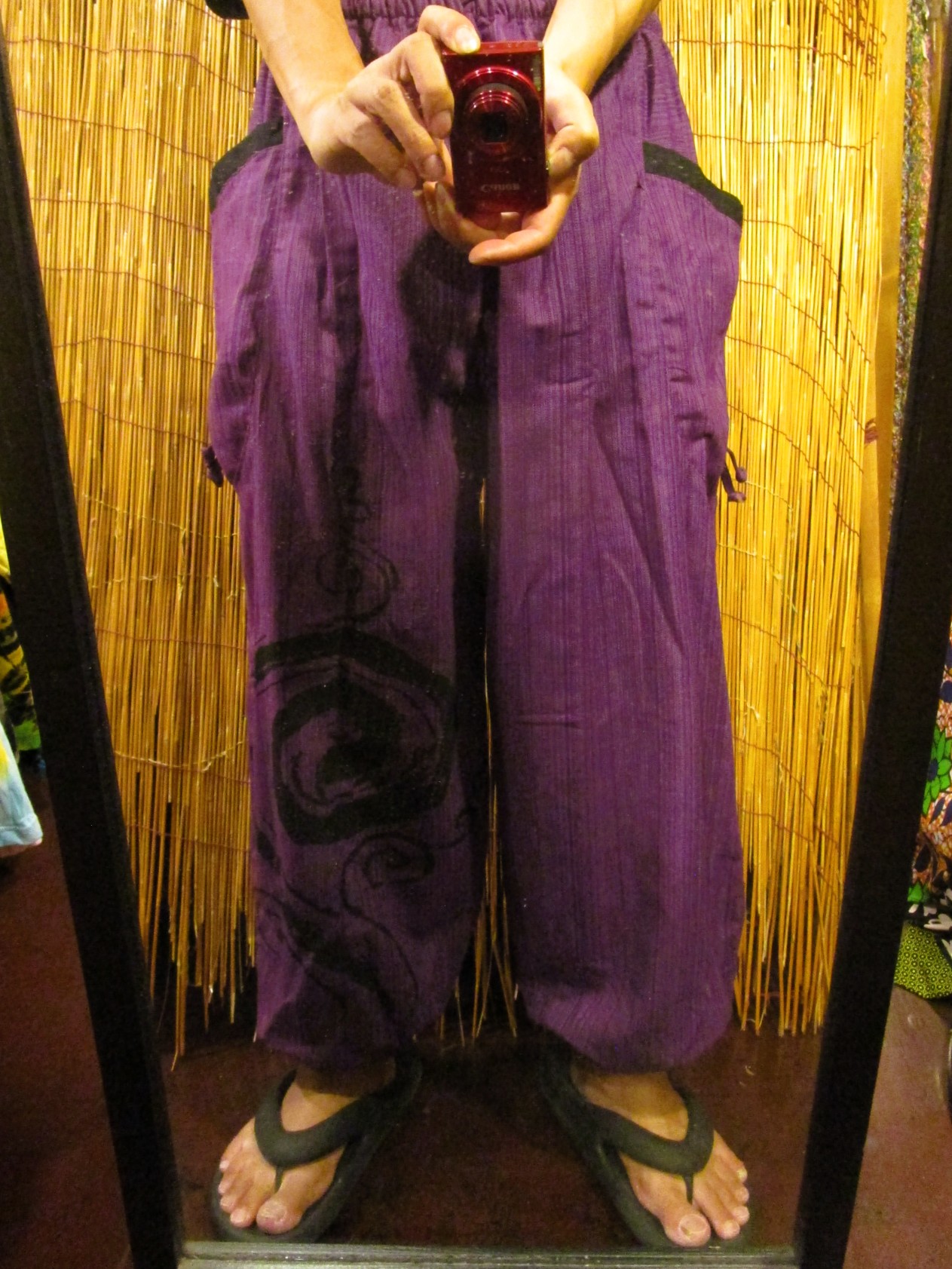 画像: 渦巻きプリント＊コットン素材＊カーゴタイプ＊ふんわり＊アラジンパンツ