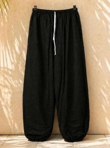 画像2: 黒色＊コットン素材＊すっきり＊アラジンパンツ