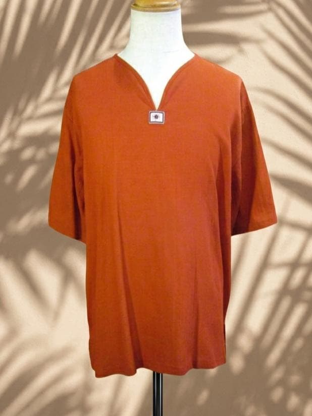 画像1: 無地＊薄手＊コットン素材＊半袖＊プルオーバー＊２ＸＬ