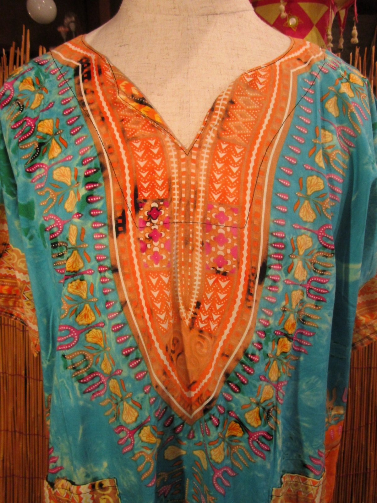 画像: タイダイ染め＊アフリカンプリント＊ダシキ＊ＤＡＳＨＩＫＩ＊Ｌ