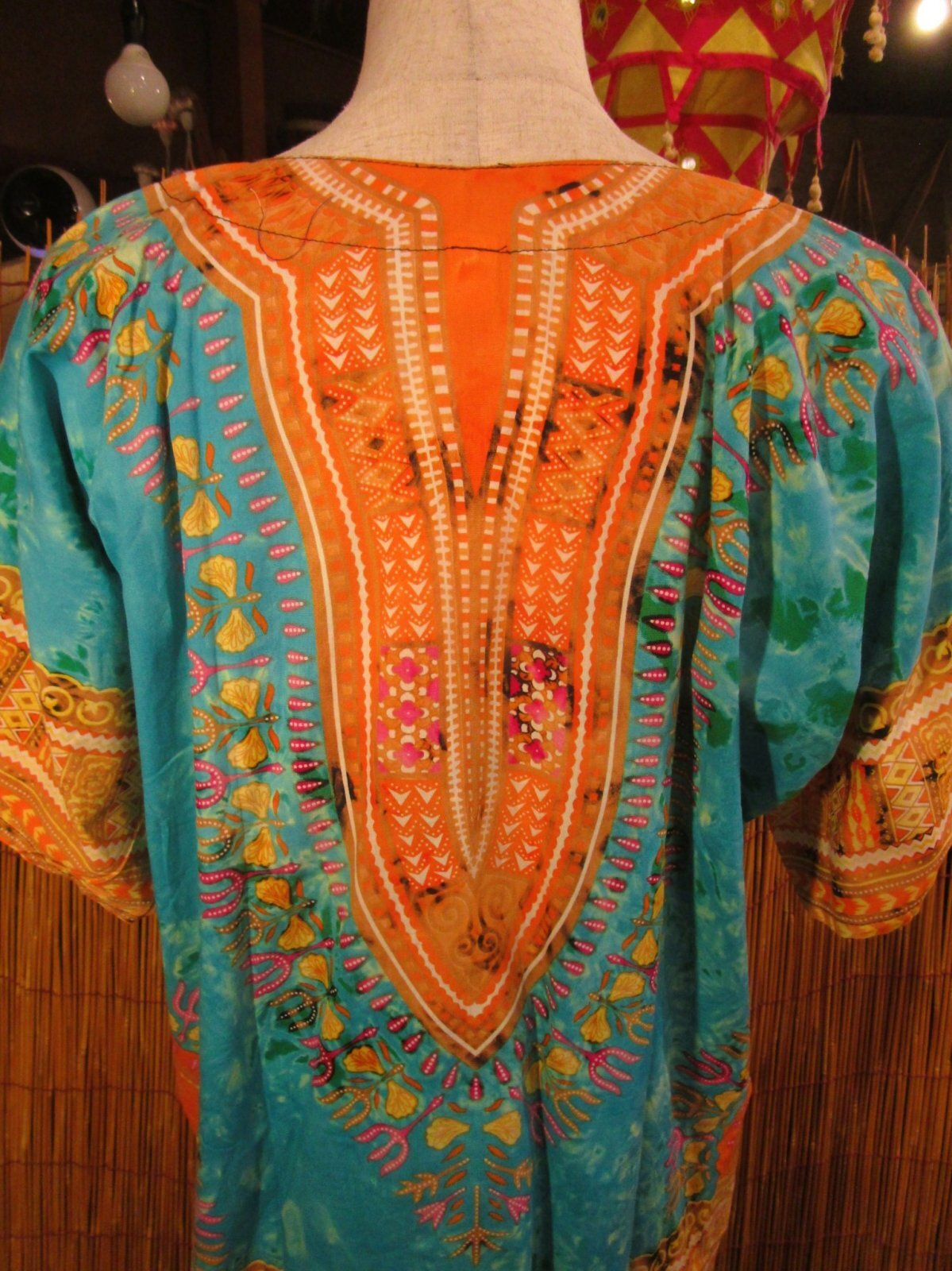 画像: タイダイ染め＊アフリカンプリント＊ダシキ＊ＤＡＳＨＩＫＩ＊Ｌ