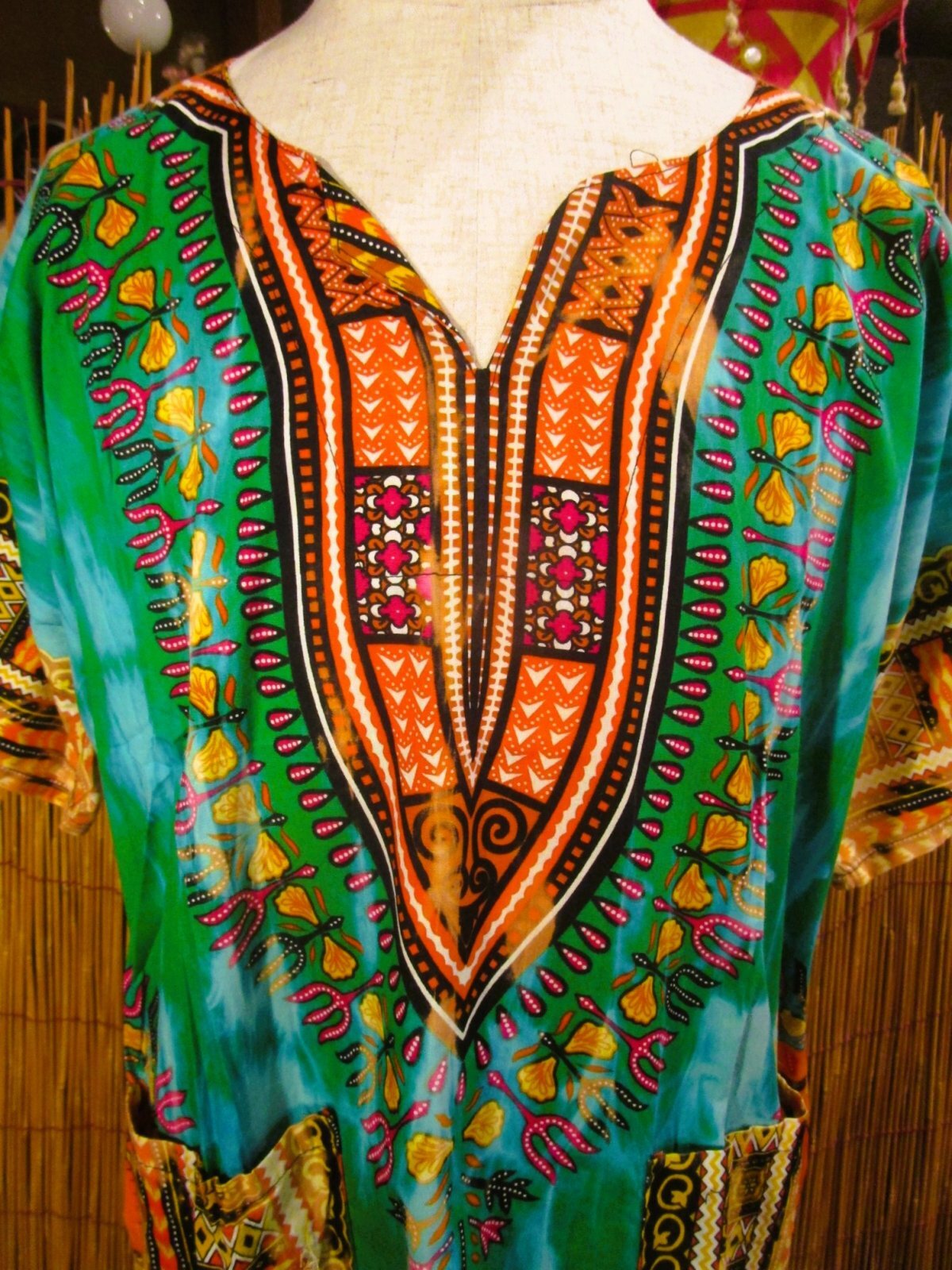画像: タイダイ染め＊アフリカンプリント＊ダシキ＊ＤＡＳＨＩＫＩ＊Ｌ
