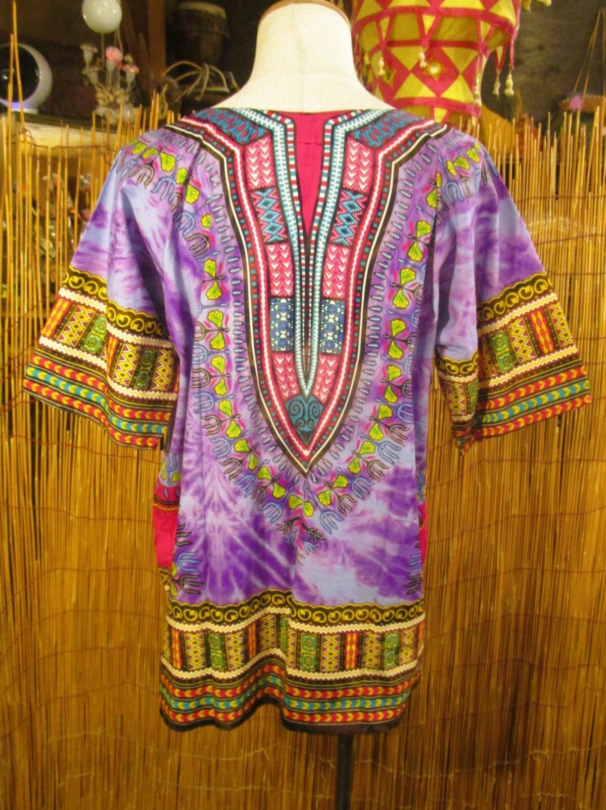 画像4: タイダイ染め＊アフリカンプリント＊ダシキ＊ＤＡＳＨＩＫＩ＊Ｌ
