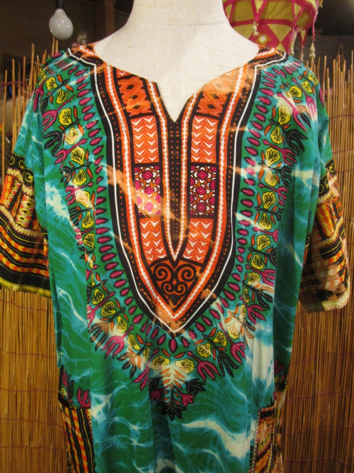 画像: タイダイ染め＊アフリカンプリント＊ダシキ＊ＤＡＳＨＩＫＩ＊ＸＬ