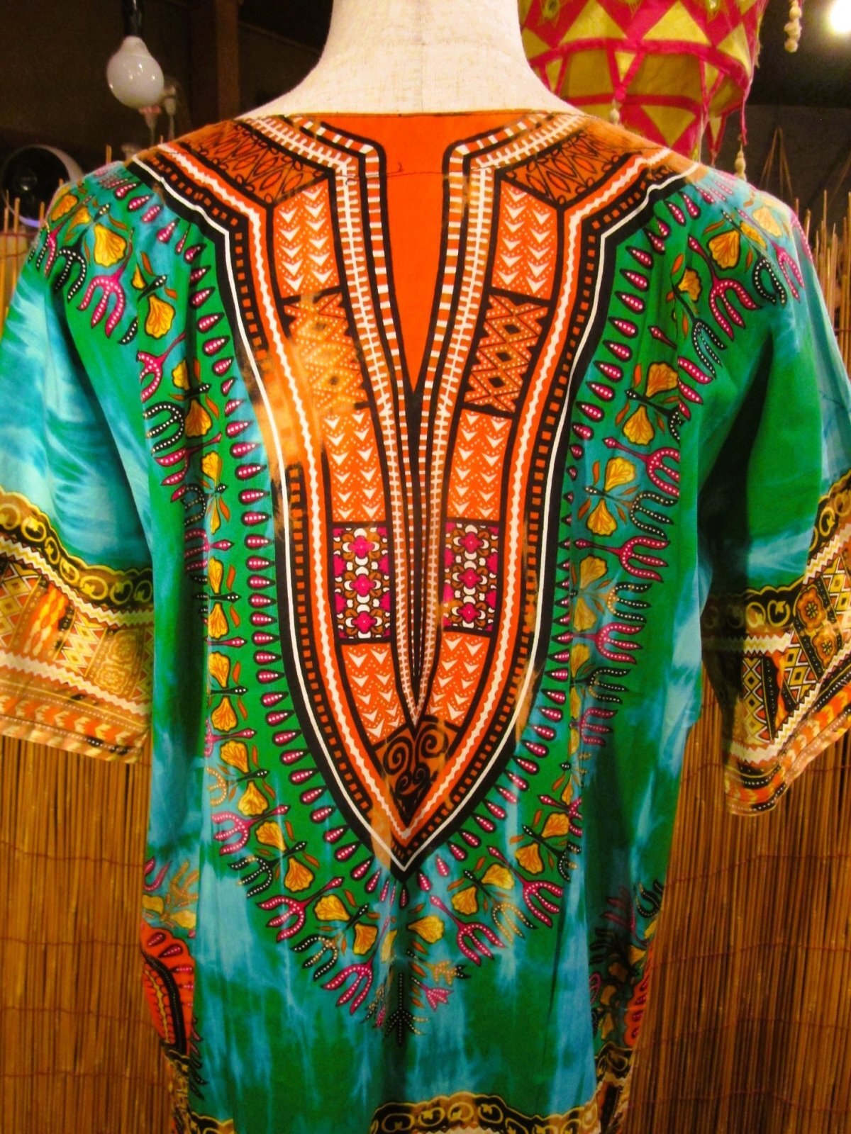画像: タイダイ染め＊アフリカンプリント＊ダシキ＊ＤＡＳＨＩＫＩ＊Ｌ