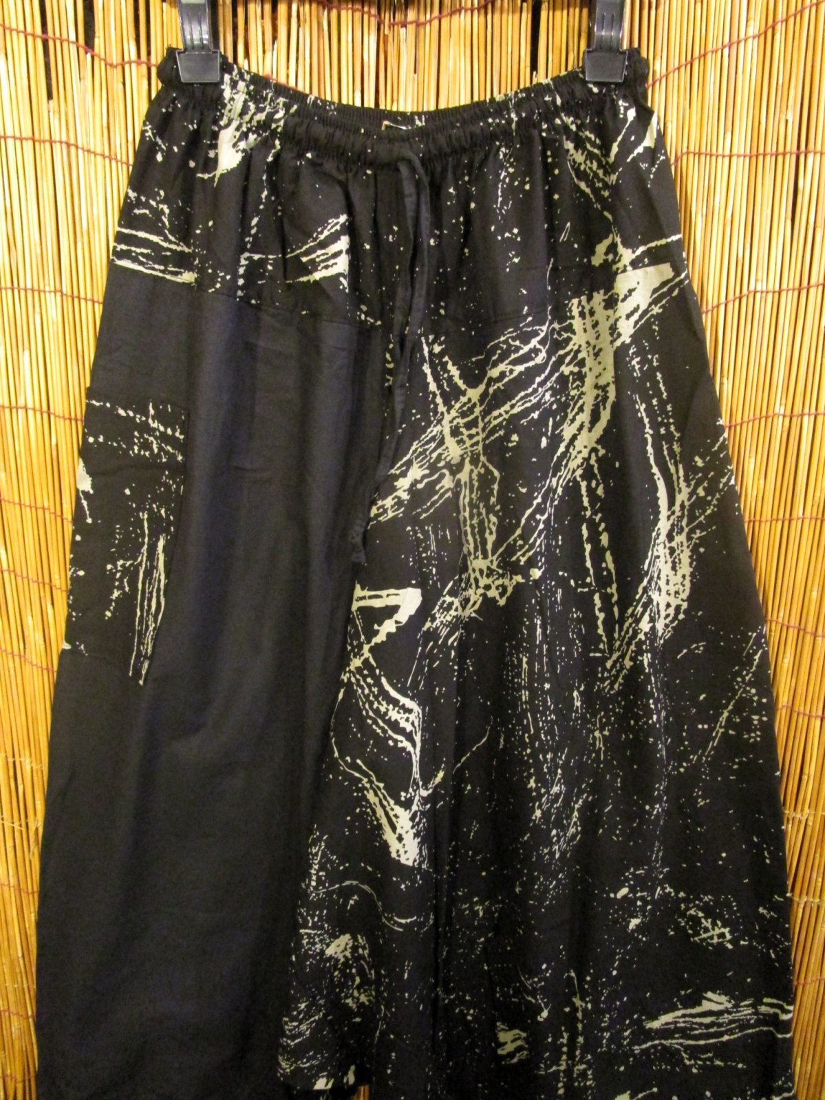 画像3: 黒色＋和風プリント＊切り替え＊コットン素材＊ふんわり＊サルエルパンツ