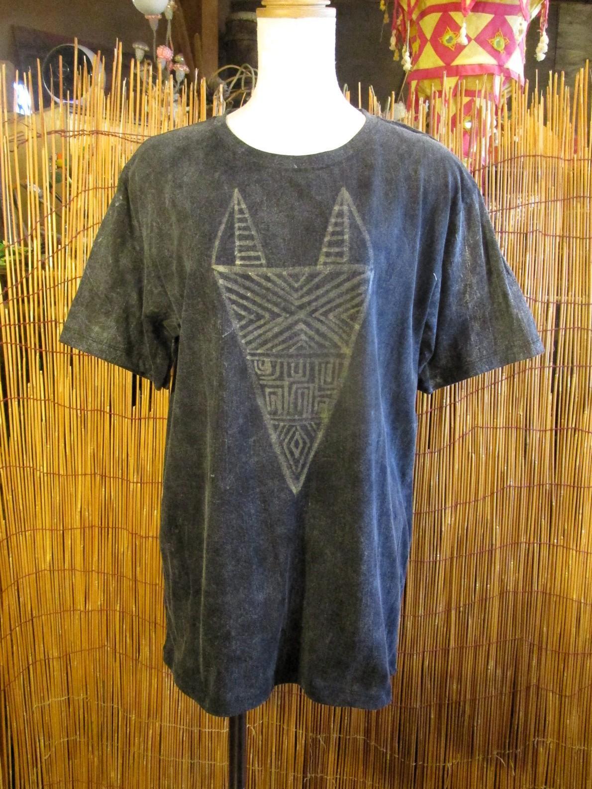 画像2: ストーンウォッシュ加工＊コットン素材＊キツネ＊ハンドペイント＊半袖Ｔシャツ＊Ｌ