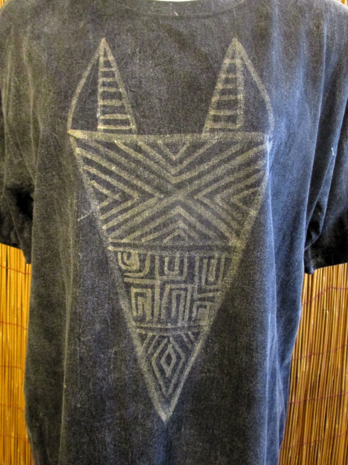 画像: ストーンウォッシュ加工＊コットン素材＊キツネ＊ハンドペイント＊半袖Ｔシャツ＊Ｌ