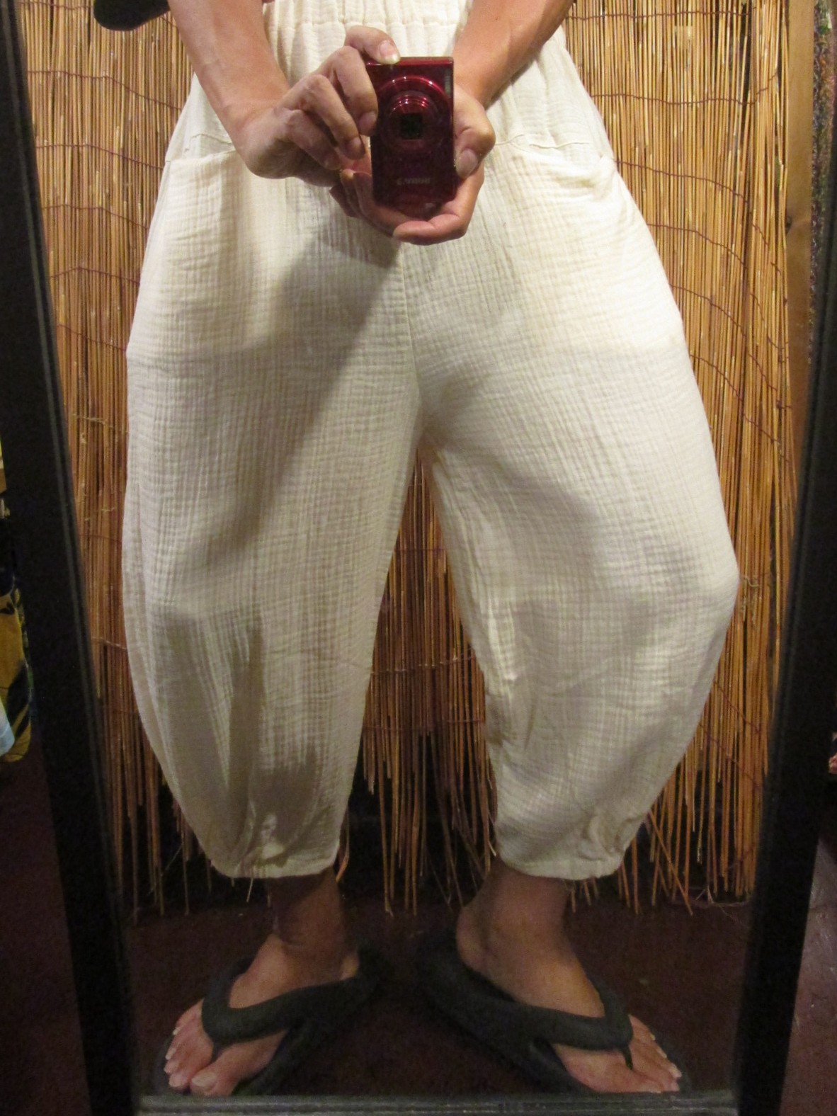 画像: 二枚重ね＊無地＊コットン素材＊半端丈＊クロップドパンツ