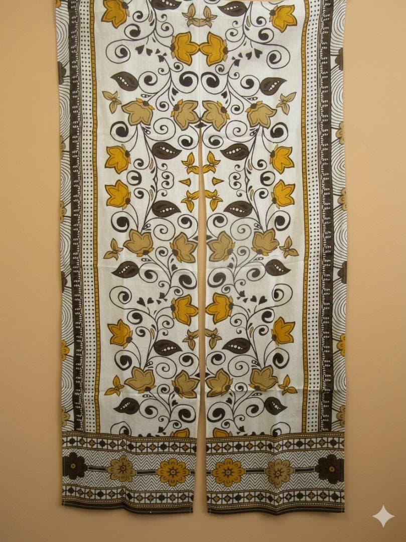 画像1: 【１５０ｃｍ×８５ｃｍ】インド綿＊お花プリント＊暖簾＊のれん