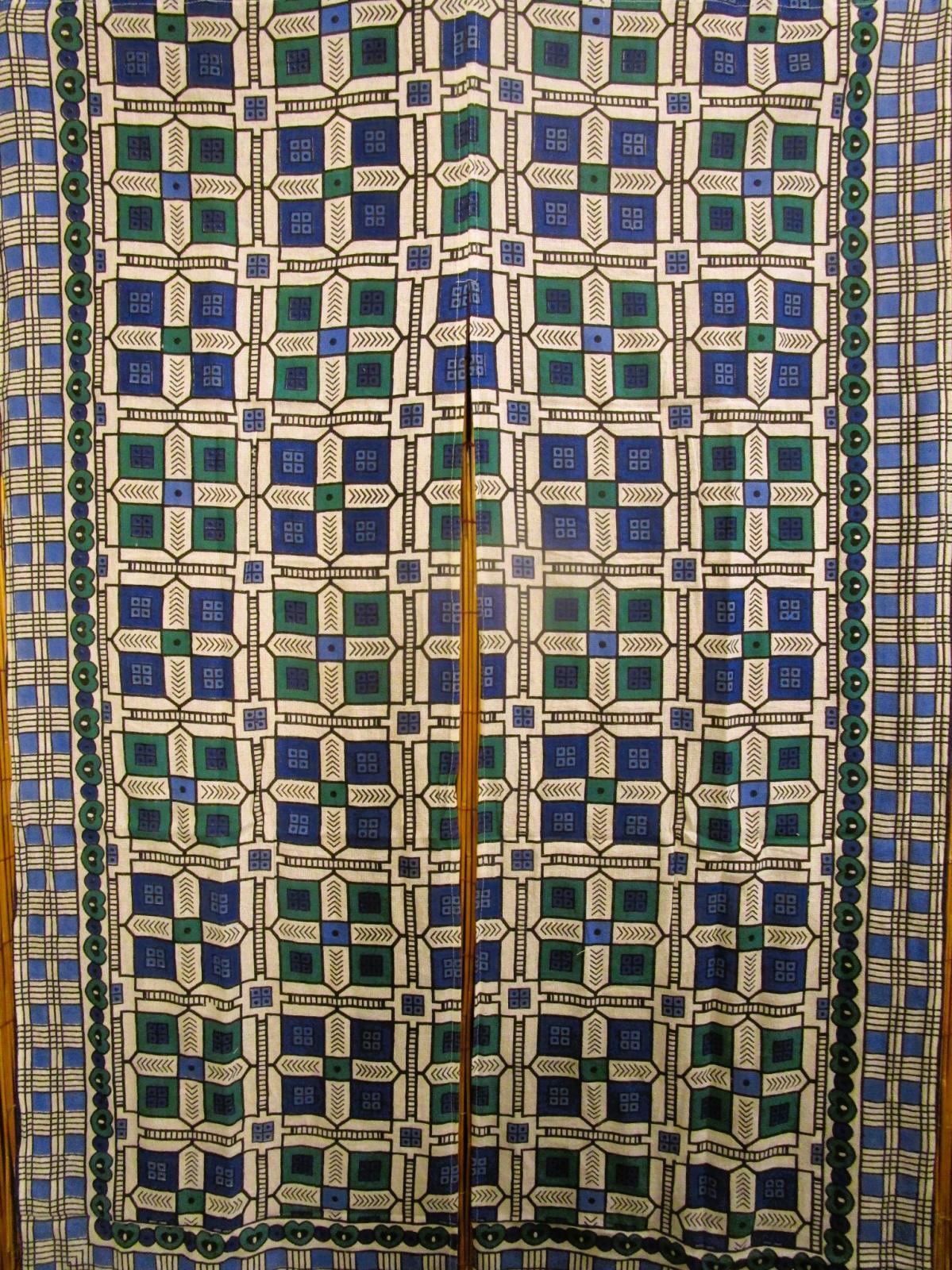 画像4: 【１５０ｃｍ×８５ｃｍ】インド綿＊レトロ調プリント＊暖簾＊のれん