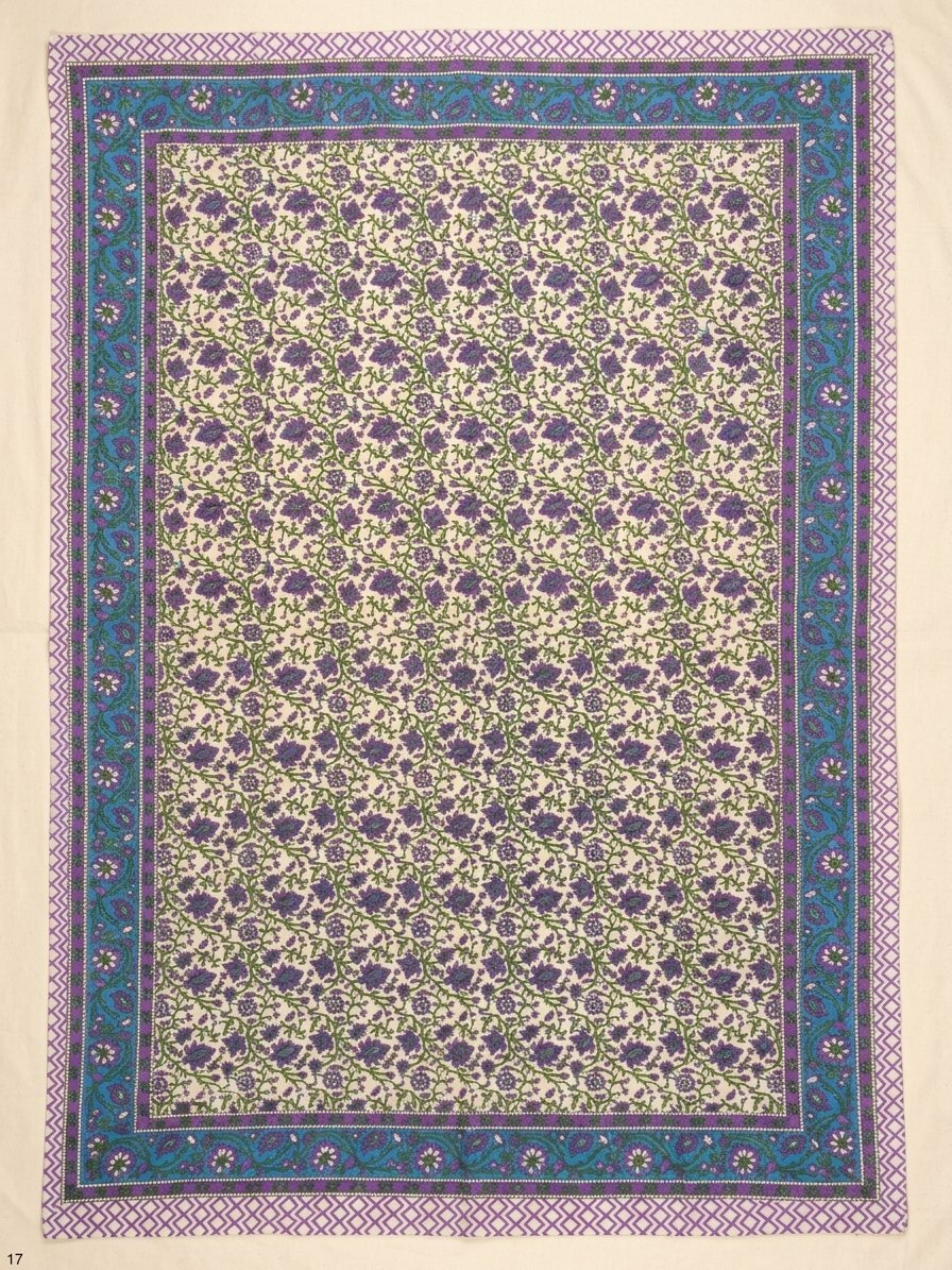 画像1: 【２２０ｃｍ×１５０ｃｍ】インド綿＊お花プリント＊マルチクロス