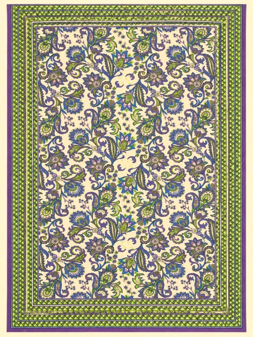 画像1: 【２２０ｃｍ×１５０ｃｍ】インド綿＊お花プリント＊マルチクロス