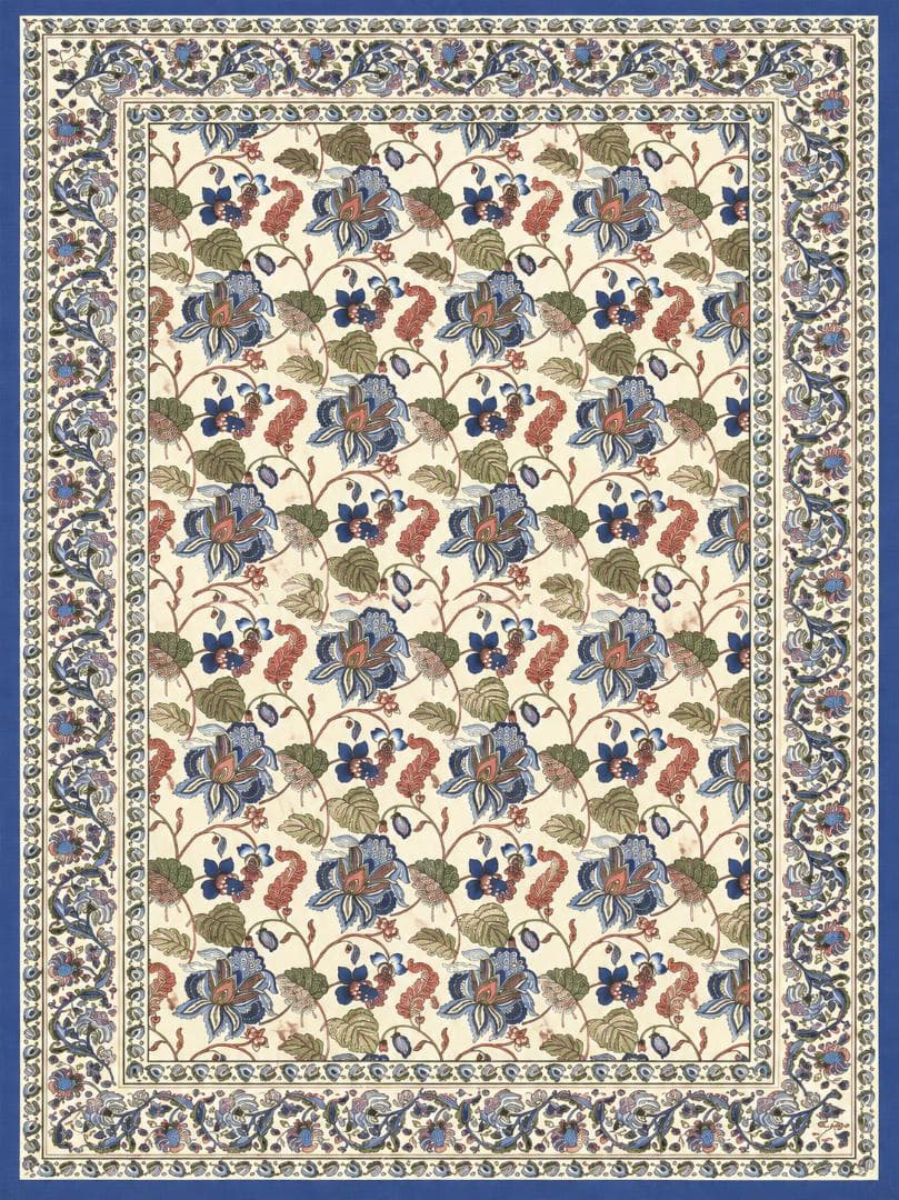 画像1: 【２２０ｃｍ×１５０ｃｍ】インド綿＊お花プリント＊マルチクロス