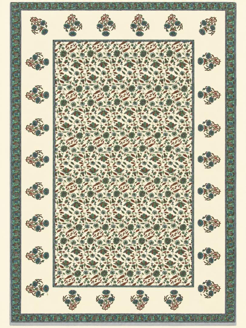 画像1: 【２２０ｃｍ×１５０ｃｍ】インド綿＊お花プリント＊マルチクロス