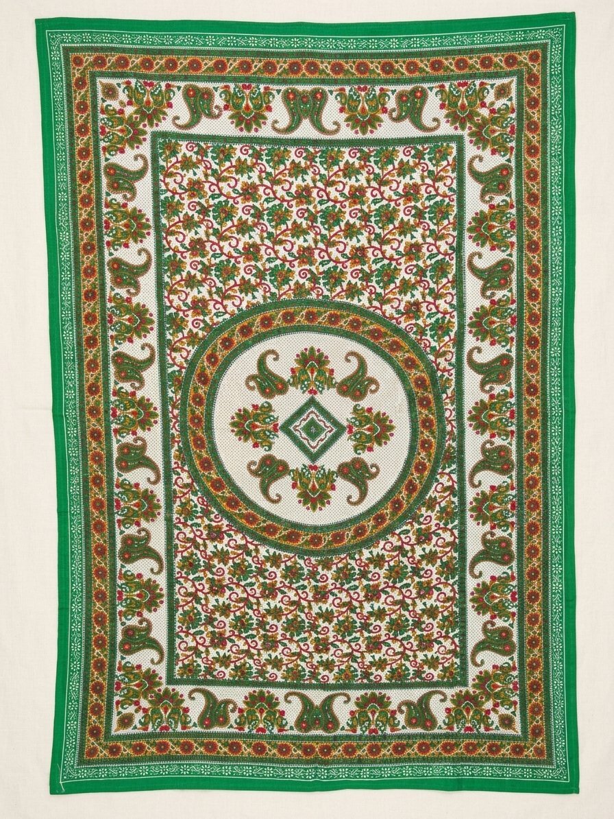 画像1: 【２２０ｃｍ×１５０ｃｍ】インド綿＊ペイズリープリント＊マルチクロス