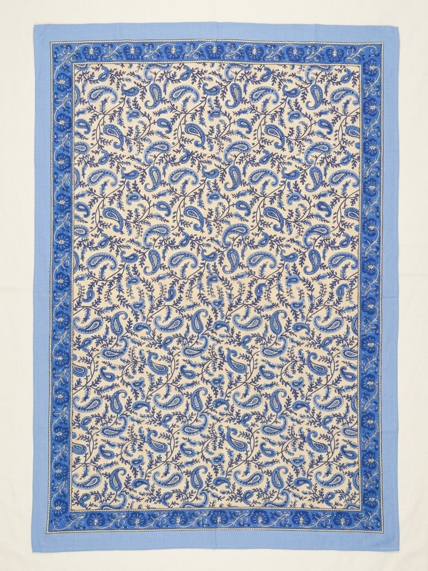 画像1: 【２２０ｃｍ×１５０ｃｍ】インド綿＊ペイズリープリント＊マルチクロス