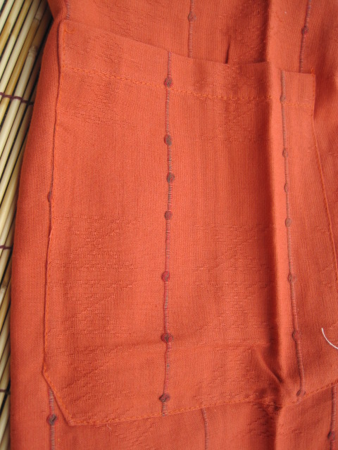 画像: 織模様と刺し子のコットンタイパンツ